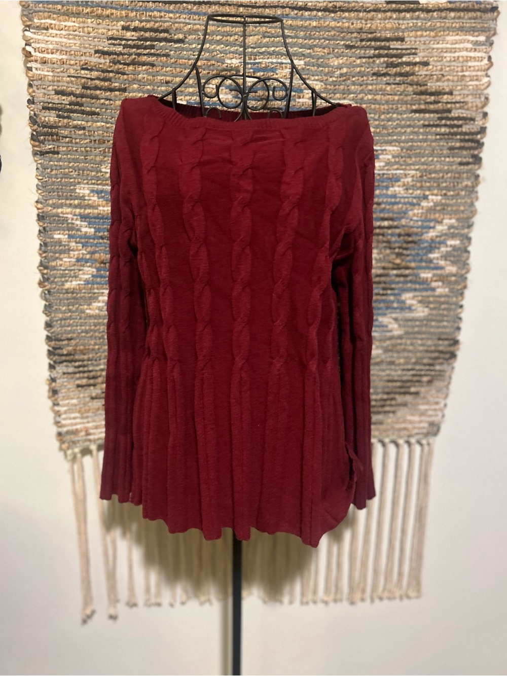 Gloria Vanderbilt Women’s Cable Knit Dress - Wine